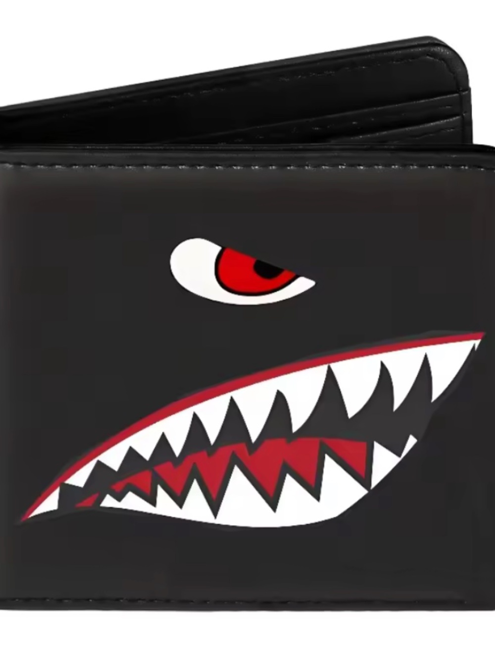 Black Wallet with shark mouth graphic